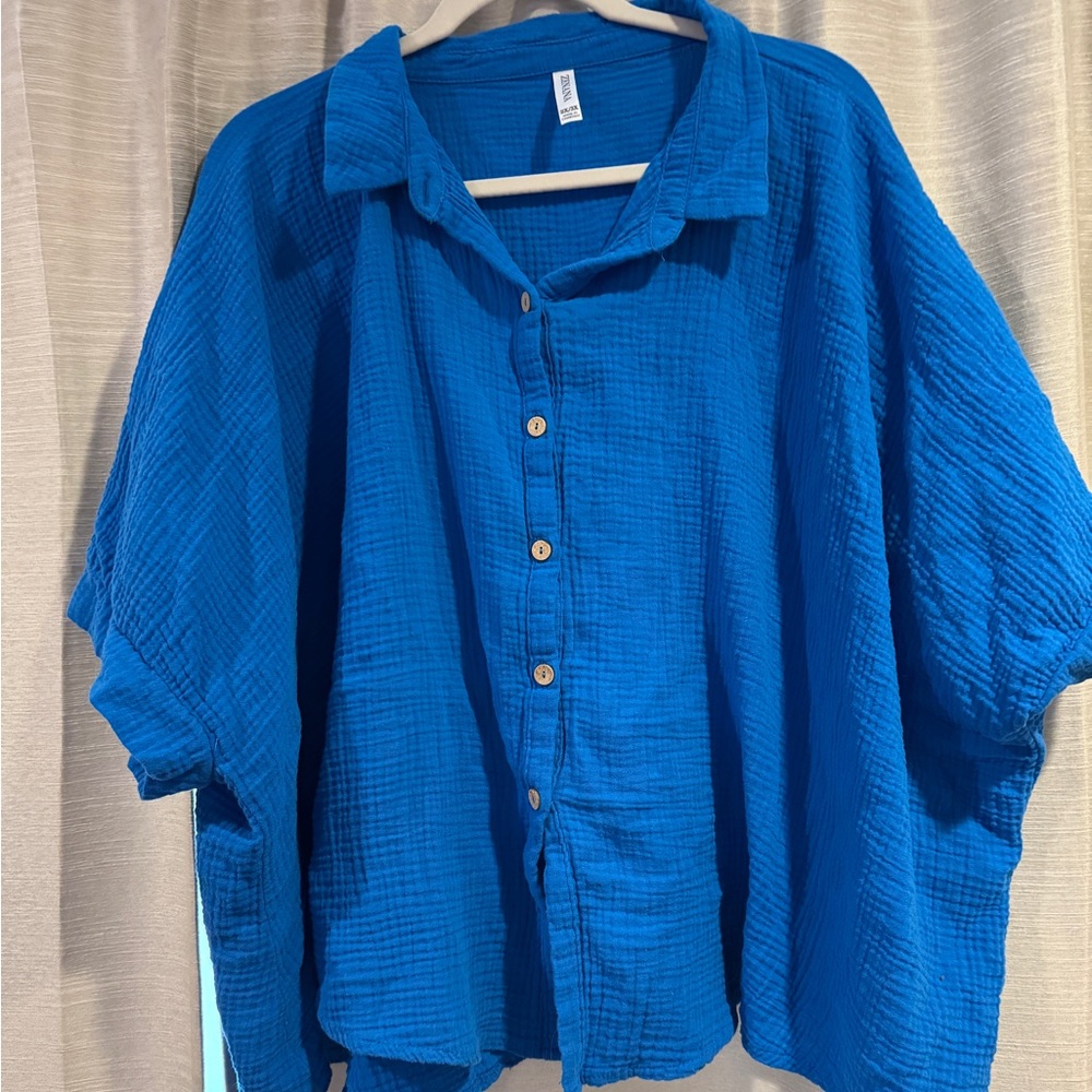 Plus Boutique Bright Blue Summer Shirt